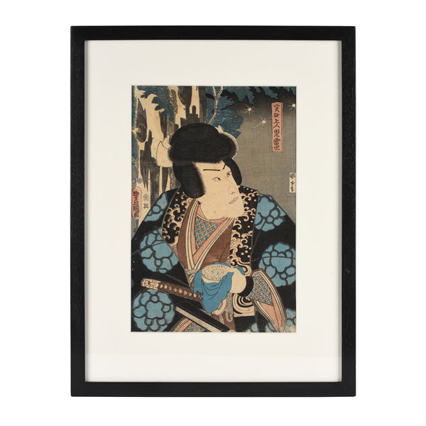 Framed Japanese Woodblock Print of 'Ichikawa Danjuro VIII' By Toyokuni III