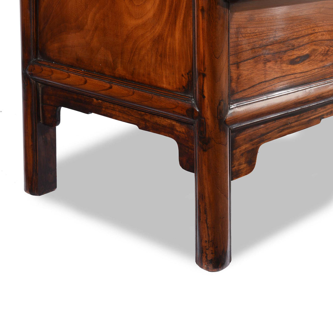 Legs Detail From Chinese Red Elm Taper Cabinet - 19thC | Indigo Antiques