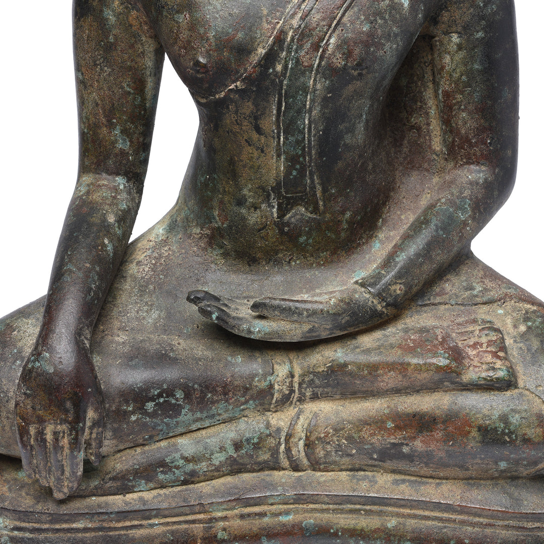 Detail of Bronze Buddha From Thailand - Ca 1920 | Indigo Antiques