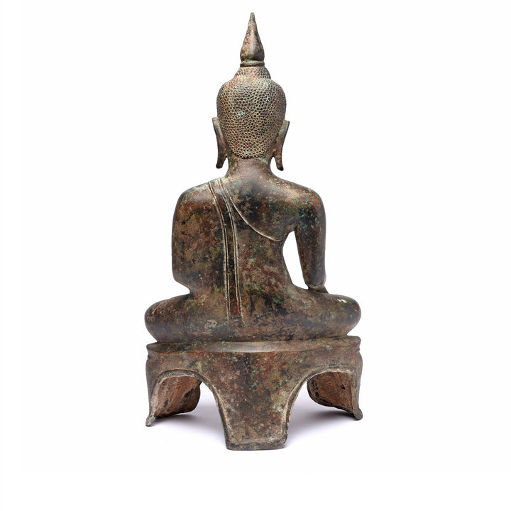 Reverse Of Bronze Buddha From Thailand - Ca 1920 | Indigo Antiques