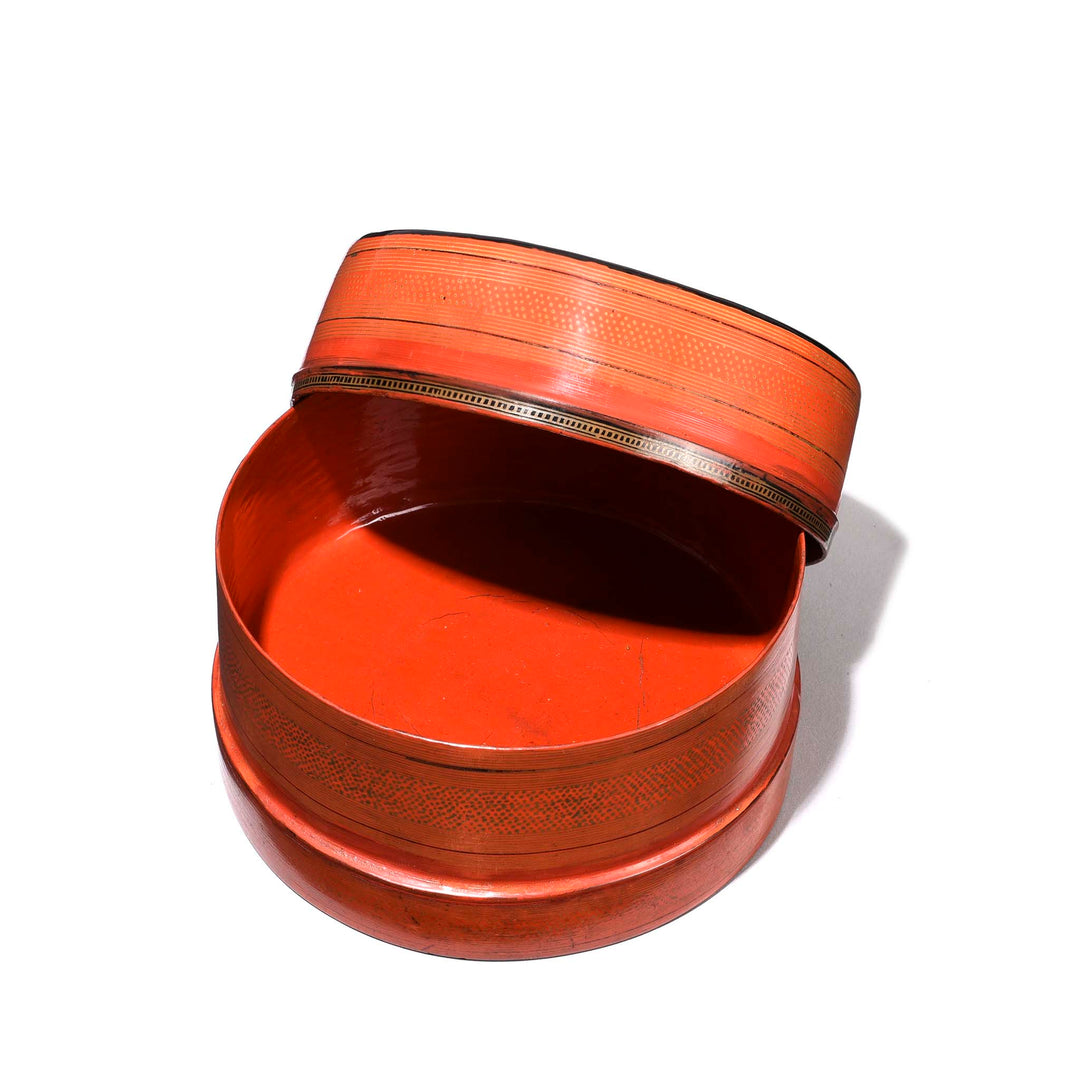 Second Interior Of Red Lacquer Burmese Betel Box - Ca 1920