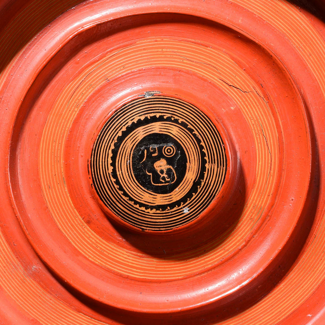 Detail From Underneath Of Red Lacquer Burmese Betel Box - Ca 1920