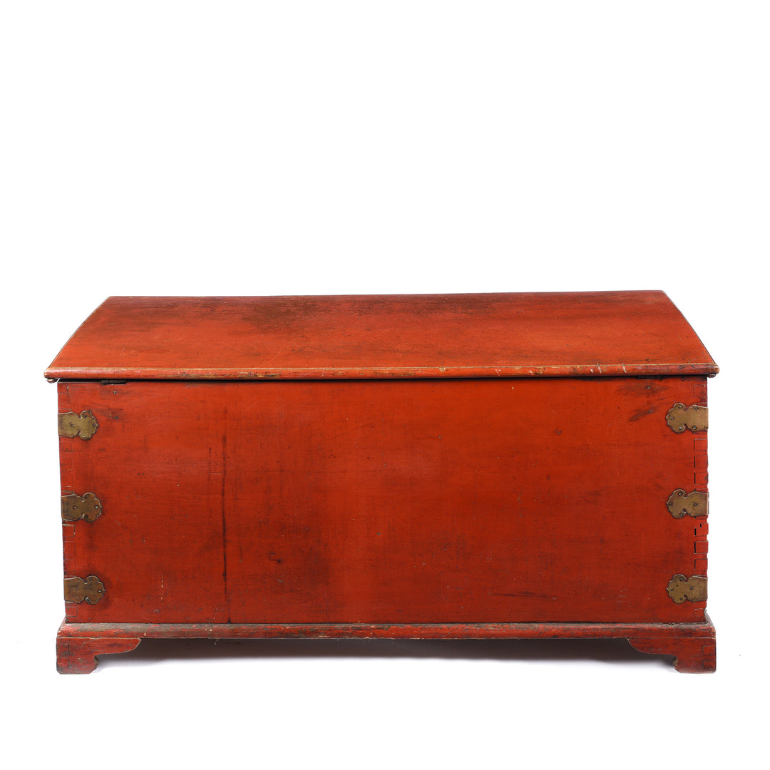 Reverse Of Red Lacquer Teak Wood Chinese Chest - 18thC | Indigo Antiques