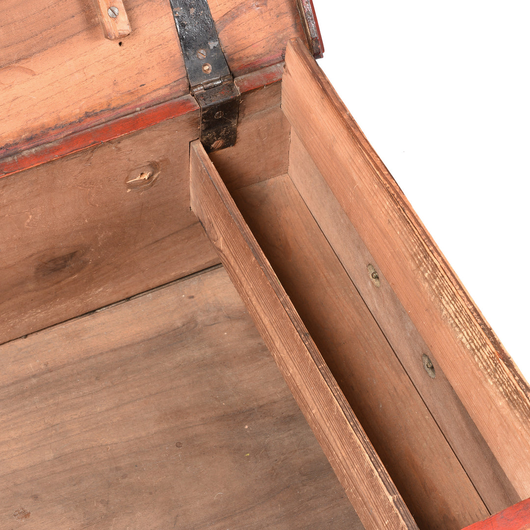Interior Of Candlebox From Red Lacquer Teak Wood Chinese Chest - 18thC | Indigo Antiques