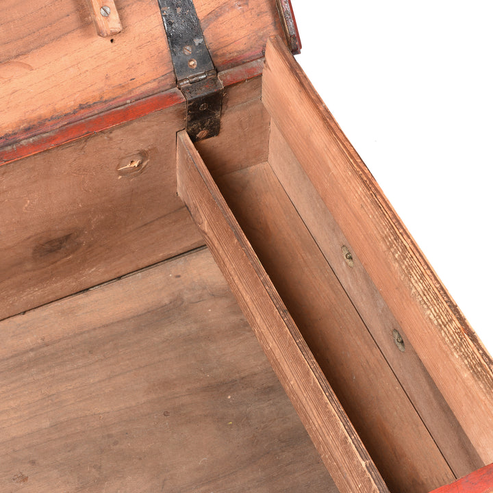 Interior Of Candlebox From Red Lacquer Teak Wood Chinese Chest - 18thC | Indigo Antiques