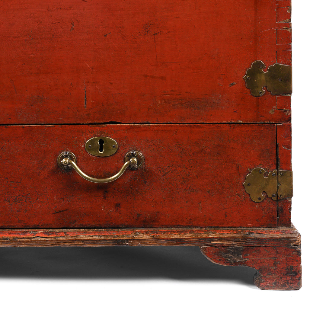 Detail From Red Lacquer Teak Wood Chinese Chest - 18thC | Indigo Antiques