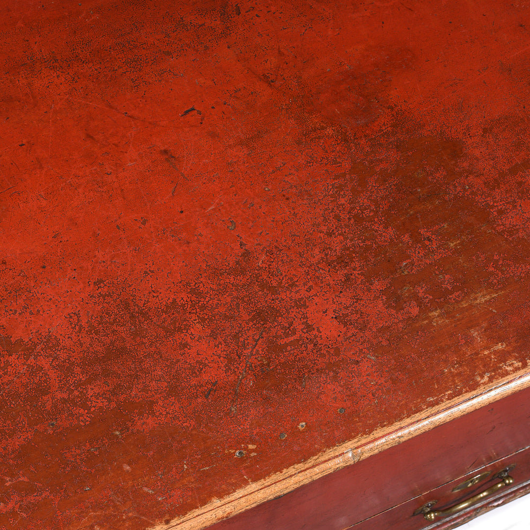 Surface Of Red Lacquer Teak Wood Chinese Chest - 18thC | Indigo Antiques