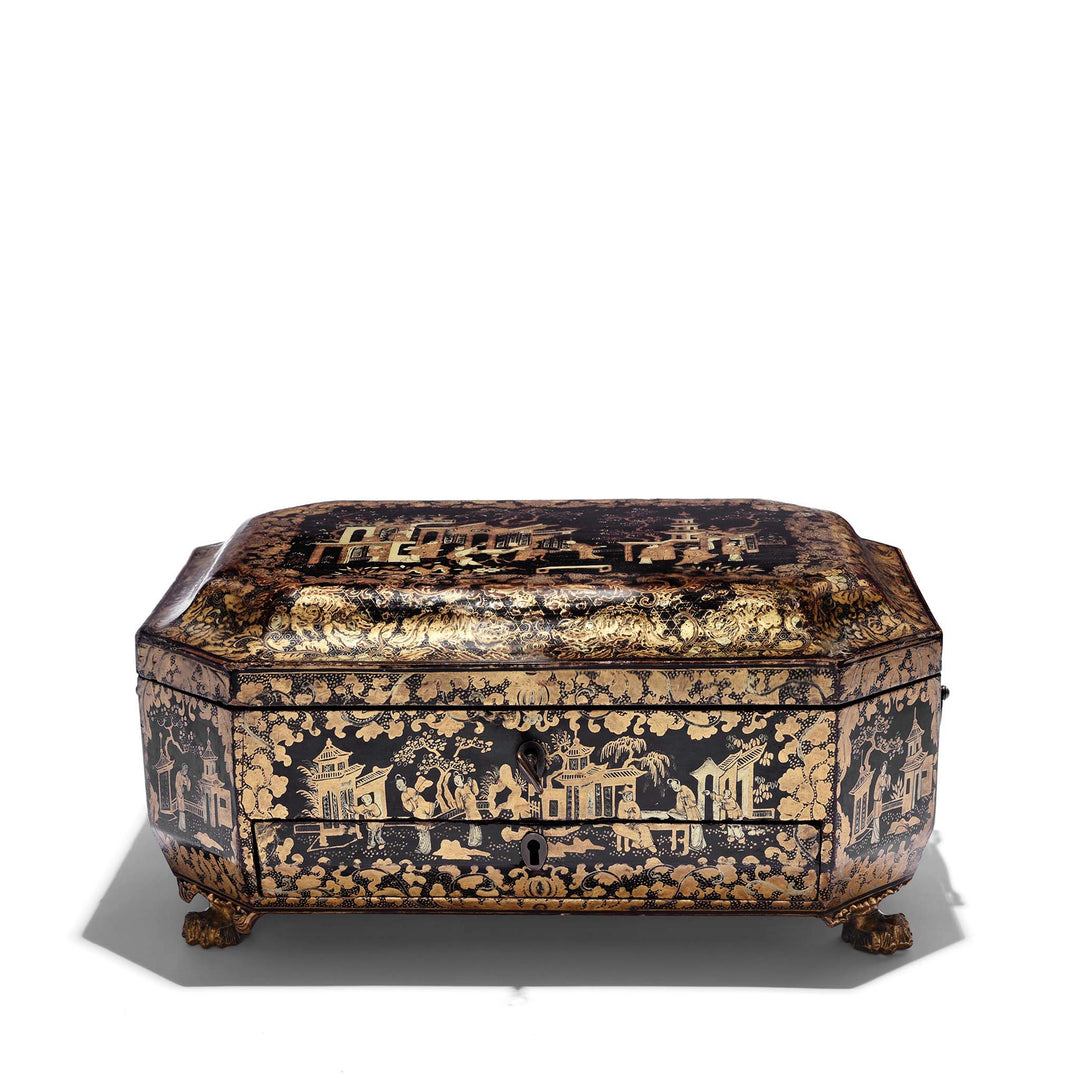 Chinoiserie Lacquer Sewing Box - Qing Dynasty Early 19thC | Indigo Antiques