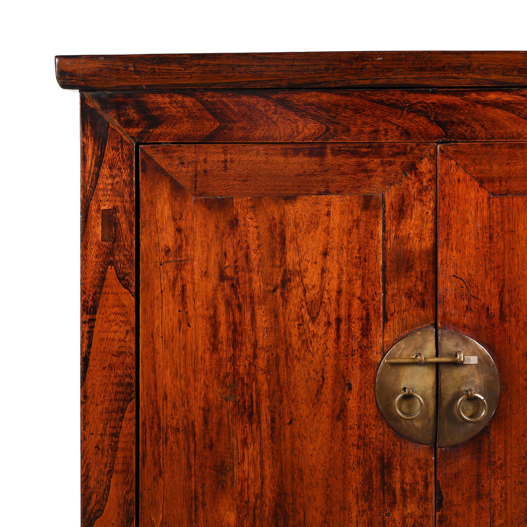 Corner Detail From Walnut Chinese Cabinet From Gansu - 19thC | Indigo Antiques