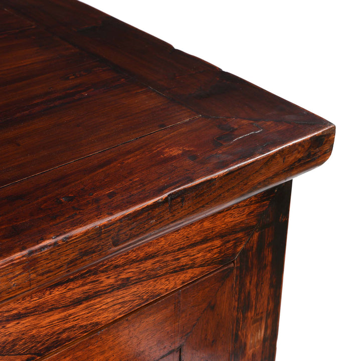 Top Corner Detail From Walnut Chinese Cabinet From Gansu - 19thC | Indigo Antiques