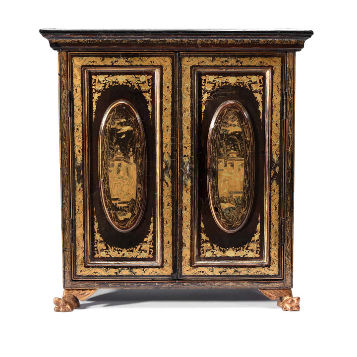 Gilt Black Lacquer Jewellery Cabinet - Early 19thC | Indigo Antiques