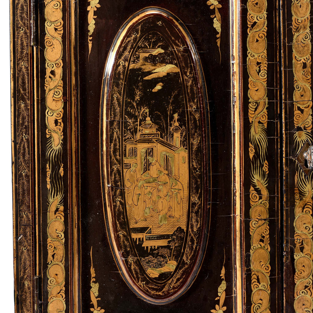 Detail From Gilt Black Lacquer Jewellery Cabinet - Early 19thC | Indigo Antiques