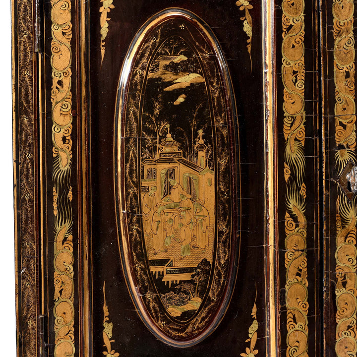 Detail From Gilt Black Lacquer Jewellery Cabinet - Early 19thC | Indigo Antiques