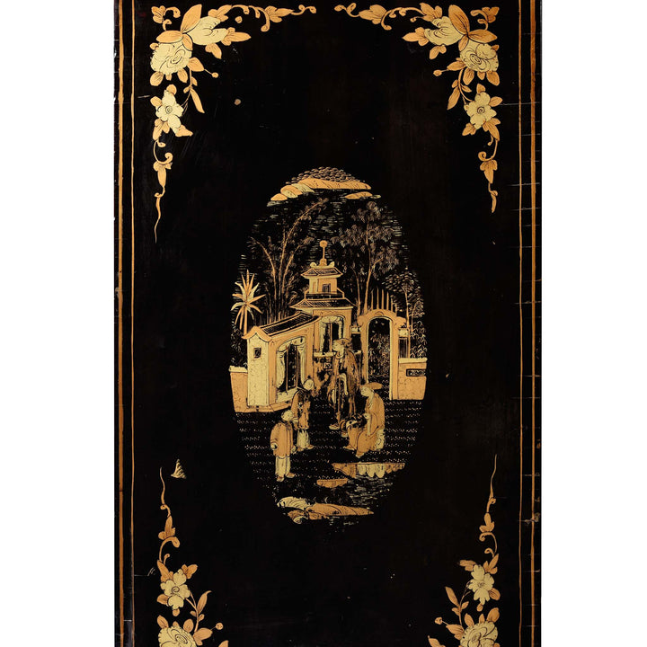 Detail From Gilt Black Lacquer Jewellery Cabinet - Early 19thC | Indigo Antiques