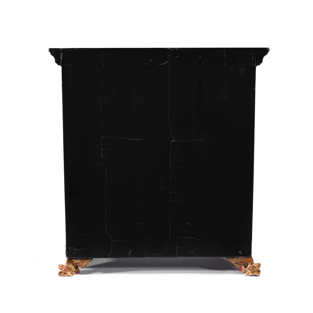 Reverse Of Gilt Black Lacquer Jewellery Cabinet - Early 19thC | Indigo Antiques