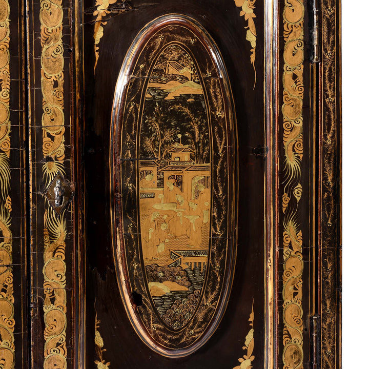 Detail From Gilt Black Lacquer Jewellery Cabinet - Early 19thC | Indigo Antiques