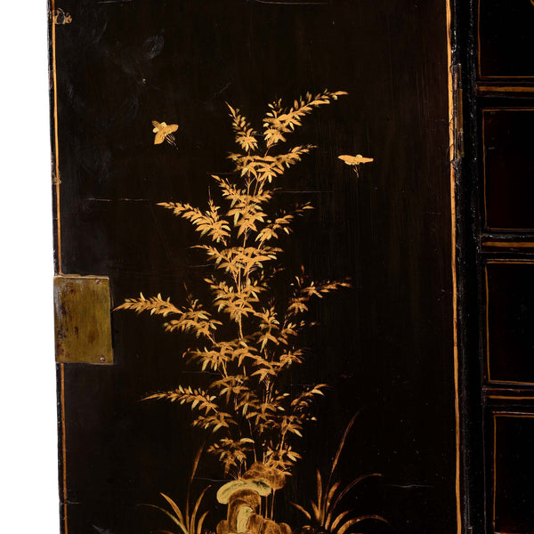 Gilt Black Lacquer Jewellery Cabinet - Early 19thC