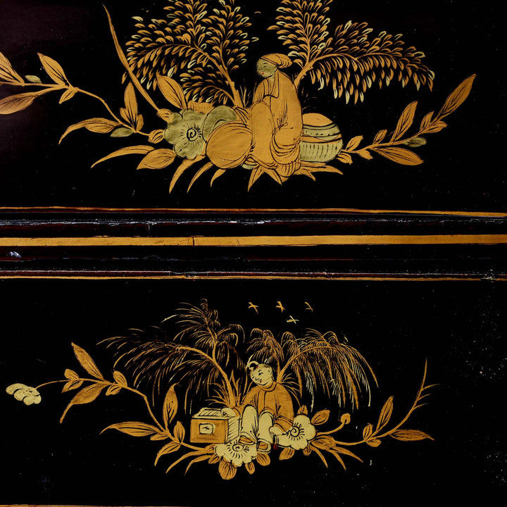 Detail From Gilt Black Lacquer Jewellery Cabinet - Early 19thC | Indigo Antiques