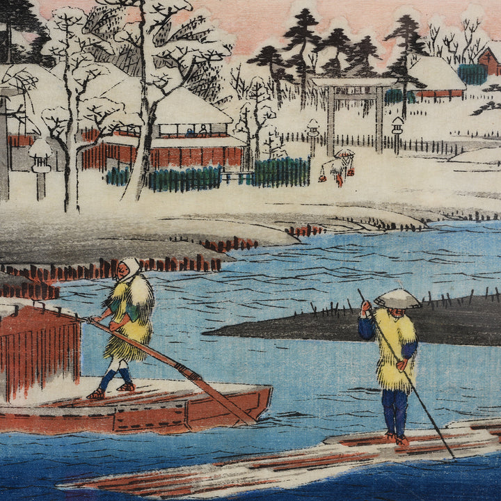 Detail from 'Clear Weather after Snow at Massaki (Massaki yukibare no zu) By Ando Hiroshige | Indigo Antiques