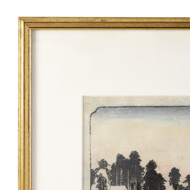 Frame detail from 'Clear Weather after Snow at Massaki (Massaki yukibare no zu) By Ando Hiroshige | Indigo Antiques