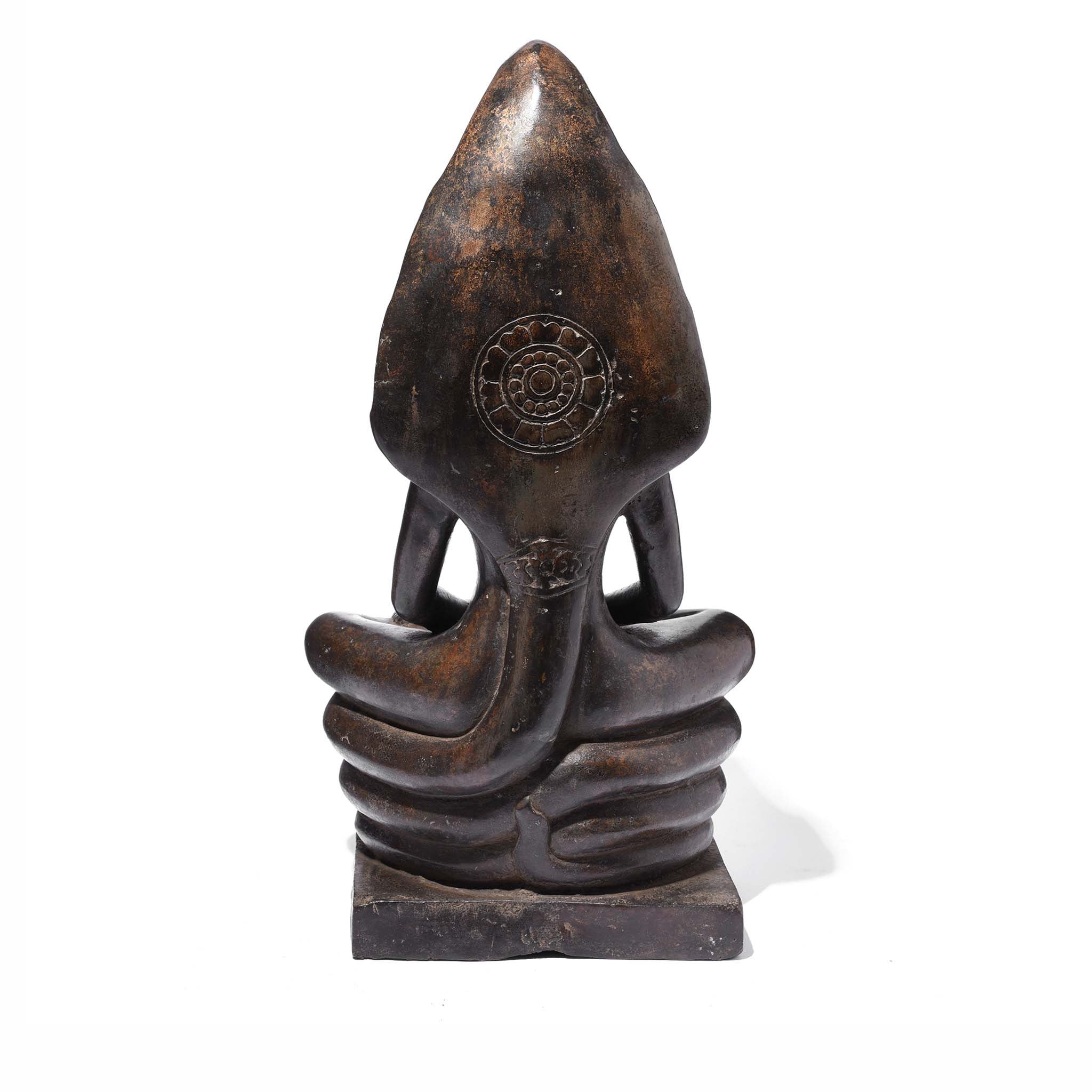 Reverse Of Bronze Naga Buddha From Khmer, Cambodia - 19thC