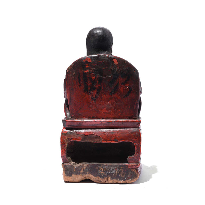 Reverse Of Seated Chinese Ancestor Figure - Horse Hair Beard - 19thC | Indigo Antiques