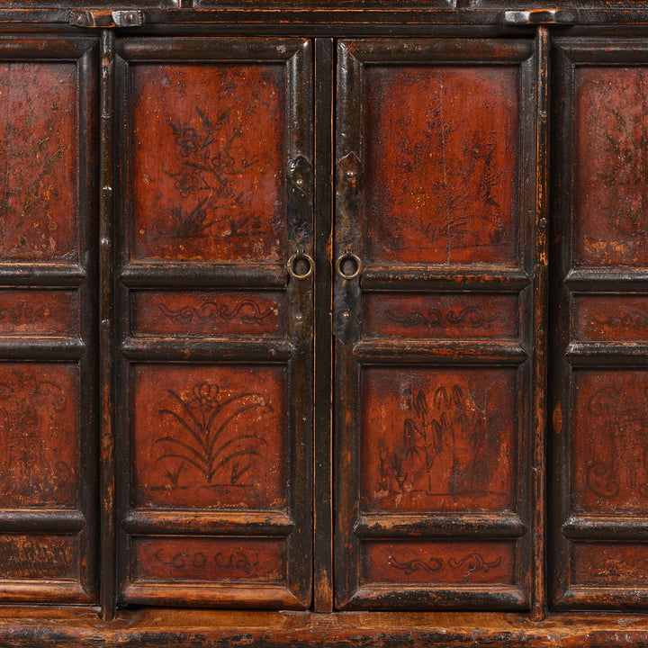 Painted Doors From Painted Side Cabinet From Shanxi - 19thC | Indigo Antiques