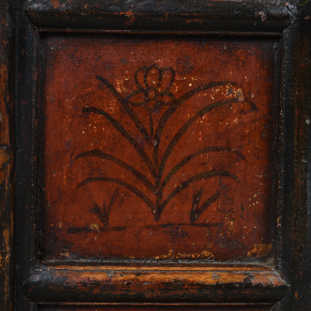 Paint Detail From Painted Side Cabinet From Shanxi - 19thC | Indigo Antiques