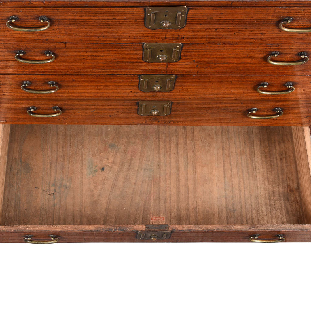 Drawer Interior Of Japanese Kimono Dansu Chest - Late 19thC | Indigo Antiques