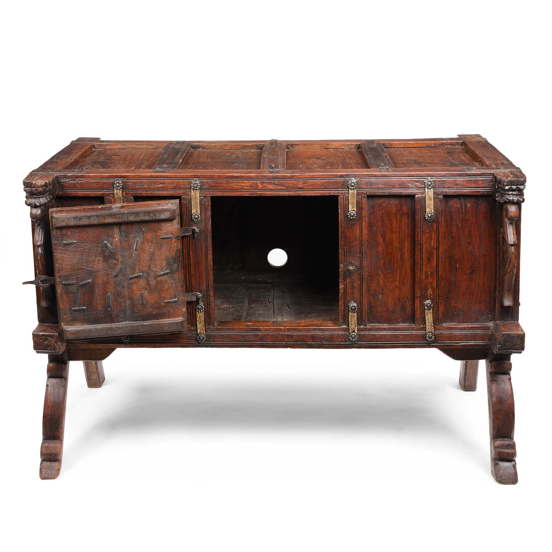 Open Door View Of Manjus (Dowry Chest) From Banswara Tribal Region - 19thC | Indigo Antiques