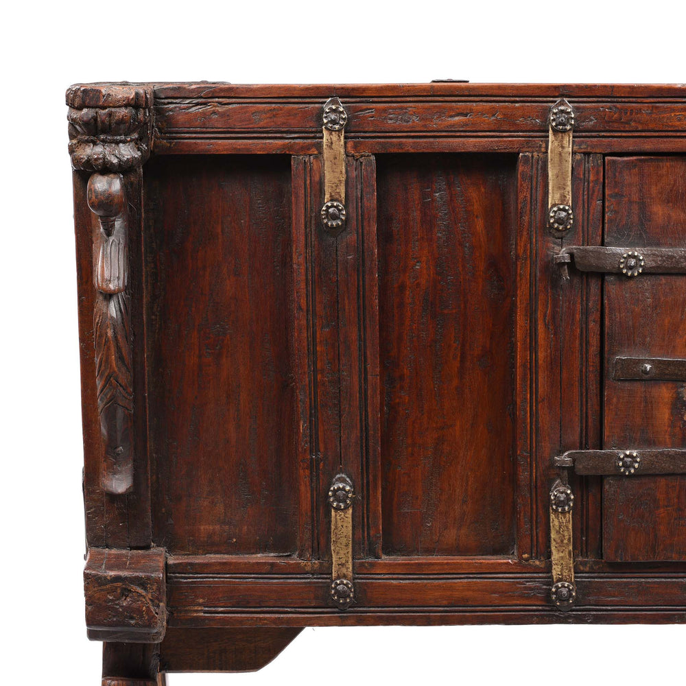 Corner Detail From Manjus (Dowry Chest) From Banswara Tribal Region - 19thC | Indigo Antiques