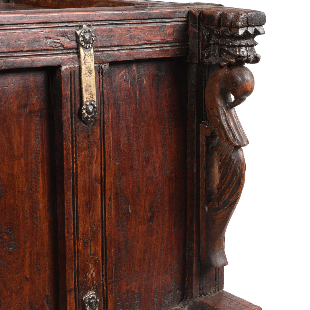 Parrot Detail From Manjus (Dowry Chest) From Banswara Tribal Region - 19thC | Indigo Antiques