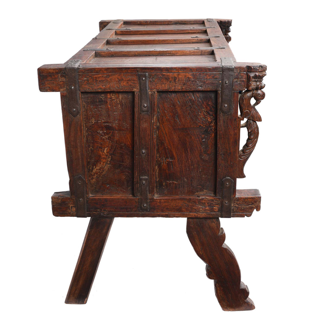 Side View Of Manjus (Dowry Chest) From Banswara Tribal Region - 19thC | Indigo Antiques