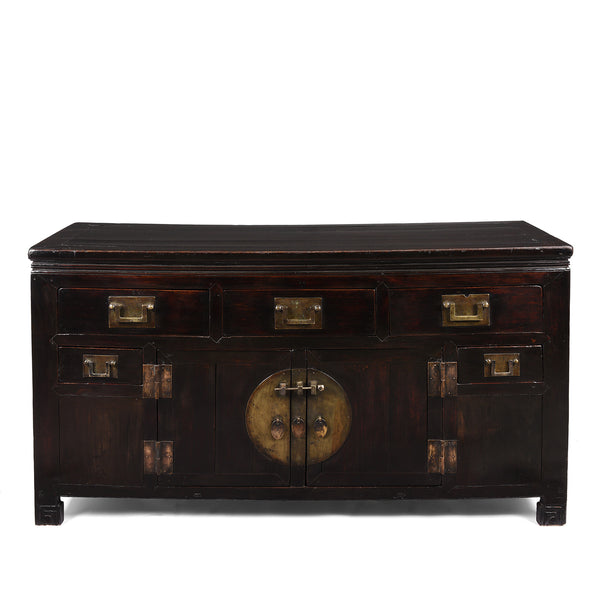Black Lacquer Sideboard From Tianjin - 19thC