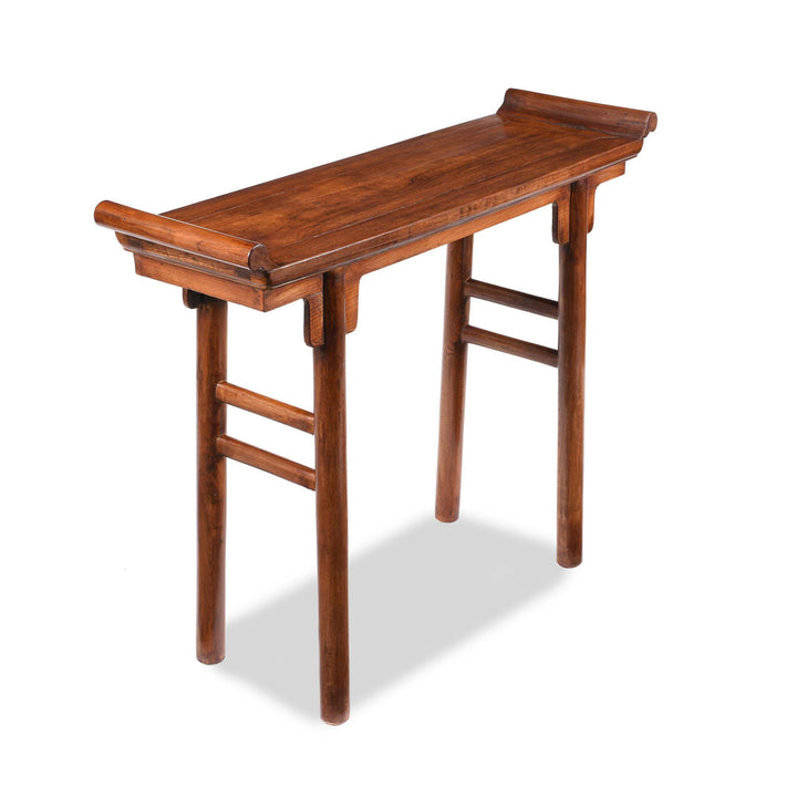 Angle View Of Red Elm Altar Table From Shanxi - 19thC | Indigo Antiques