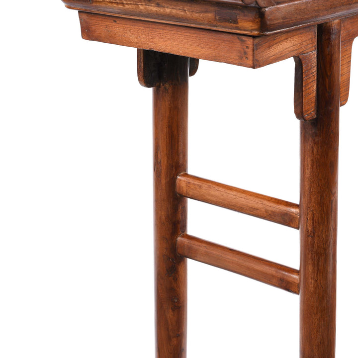 Leg Detail From Red Elm Altar Table From Shanxi - 19thC | Indigo Antiques