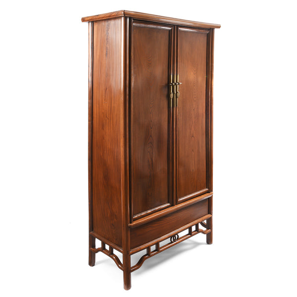 Chinese Red Elm Taper Cabinet - Qing Dynasty