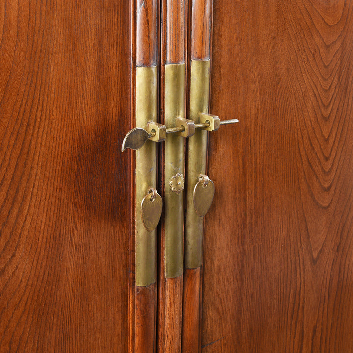 Latch Detail From Antique Chinese Red Elm Tapered Cabinet - Qing Dynasty | Indigo Antiques