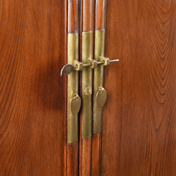Chinese Red Elm Taper Cabinet - Qing Dynasty