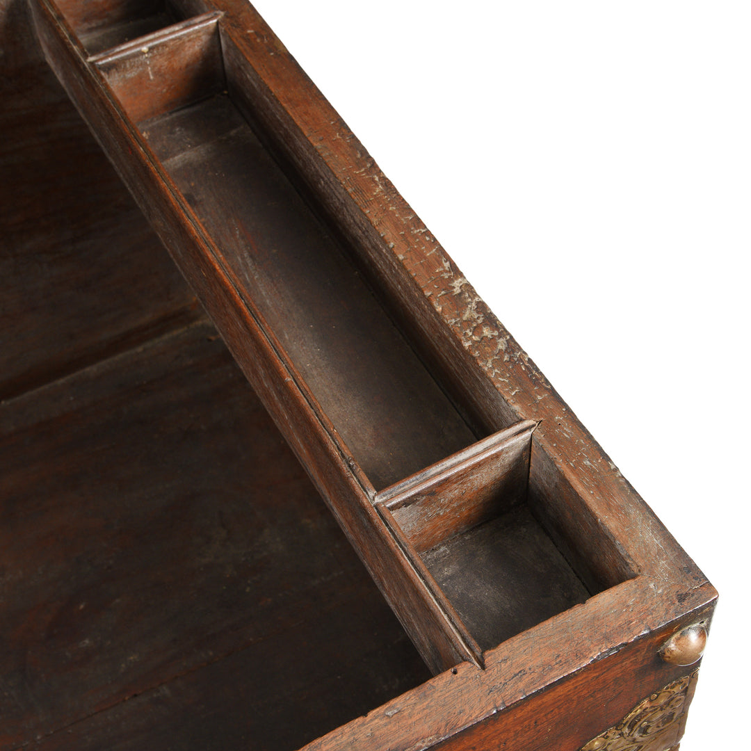 Indo-Dutch Jackfruit Wood & Brass Chest on Stand -18thC | Indigo Antiques