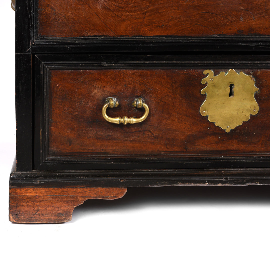 Bottom Corner Detail From Indo-Dutch Satin Wood Chest From Ceylon -18thC | Indigo Antiques