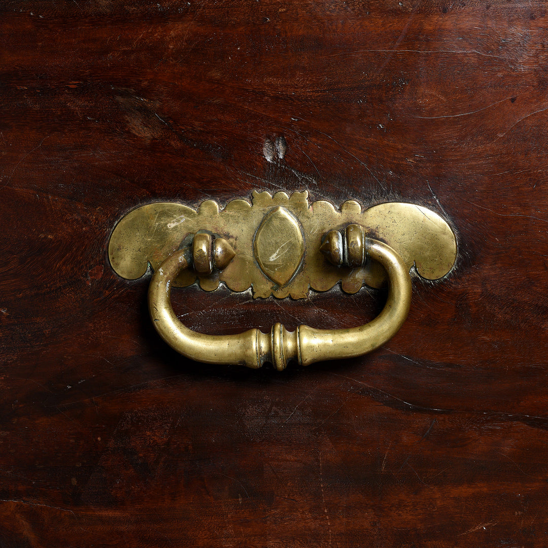 Handle Detail From Indo-Dutch Satin Wood Chest From Ceylon -18thC | Indigo Antiques