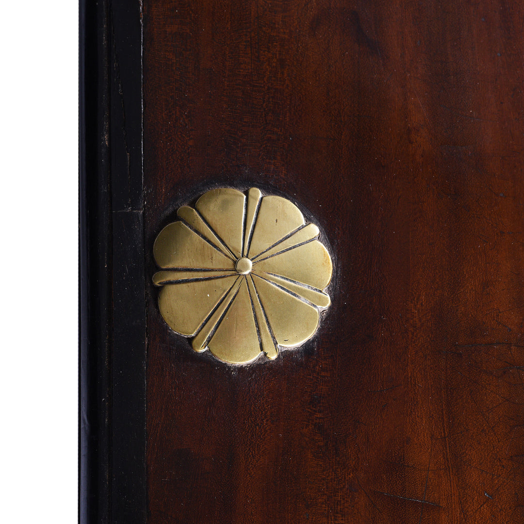 Brass Detail On Lid Of Indo-Dutch Satin Wood Chest From Ceylon -18thC | Indigo Antiques
