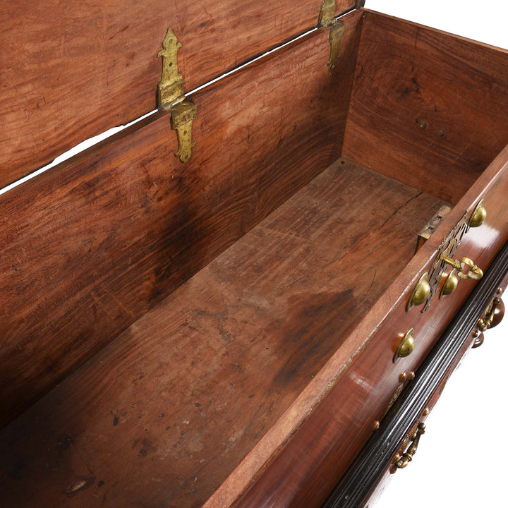 Interior Of Indo-Dutch  Jackfruit Wood & Brass Chest on Stand -18thC