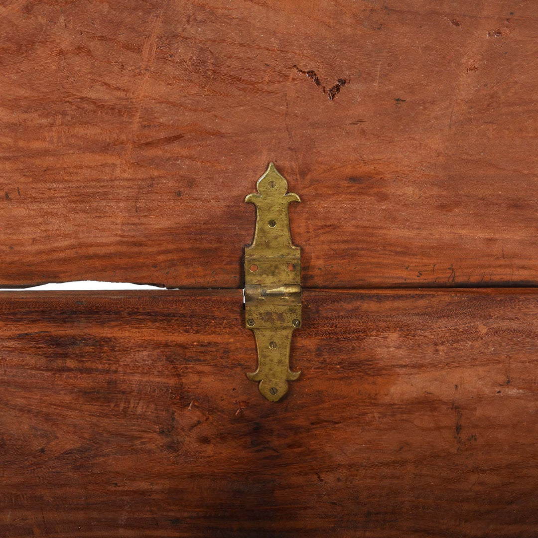 Hinge Detail From Indo-Dutch  Jackfruit Wood & Brass Chest on Stand -18thC
