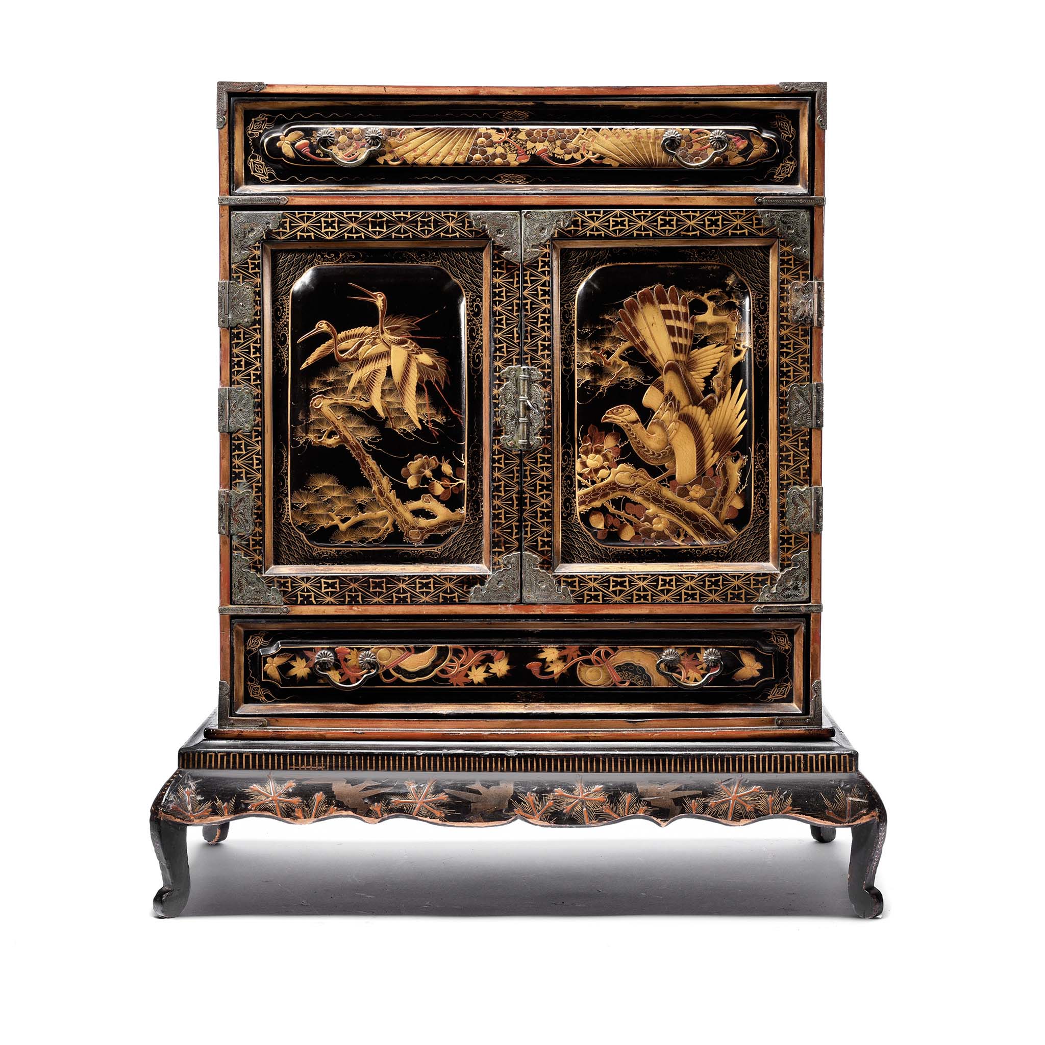 Japanese Gilt Lacquer Kodansu Jewellery Cabinet - Meiji Period Japanese Gilt Lacquer Kodansu Jewellery Cabinet - Meiji Period