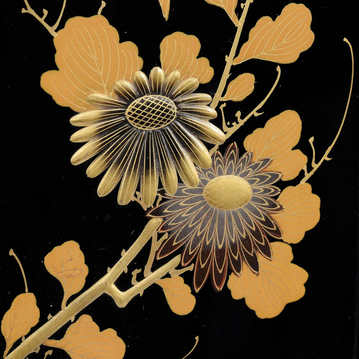 Detail From Gilt Black Lacquer Kodansu From Japan - Meiji Period | Indigo Antiques