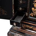 Gilt Japanese Black Lacquer Kodansu Jewellery Cabinet - Meiji Period