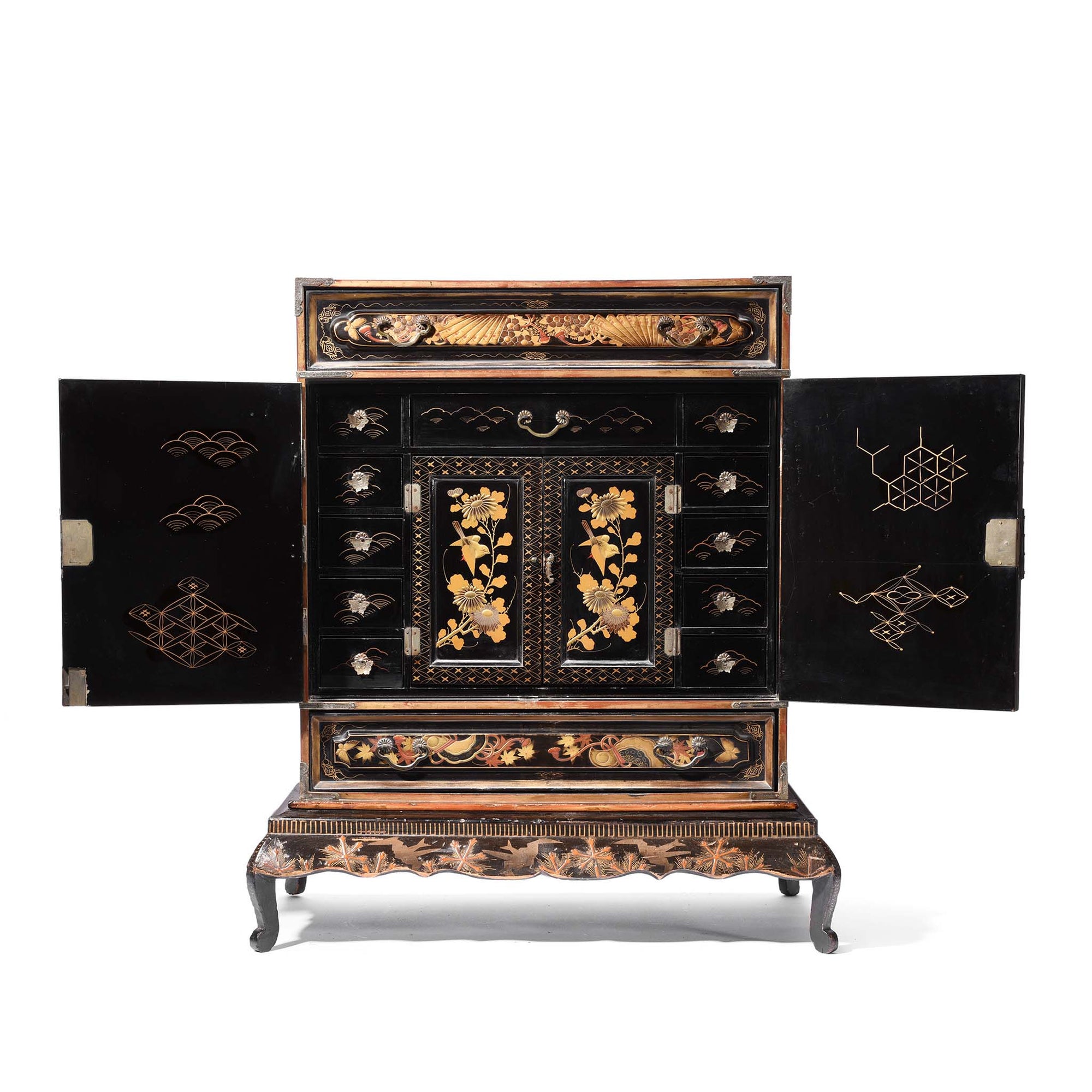 Gilt Black Lacquer Kodansu From Japan - Meiji Period | Indigo Antiques