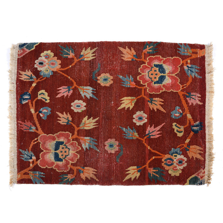 Old Tibetan Saddle Rug - 19thC -76 x 58cm | Indigo Antiques